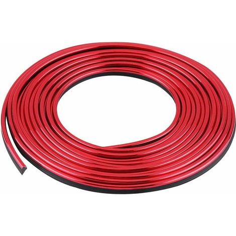 Décoratives de Garniture Bande de Moulage Bandes d’Habillage Flexible 5m DIY Autocollant Voiture (Red) (1/5)