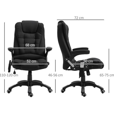 Sedia da ufficio Vinsetto con funzione massaggio, sedia ergonomica direzionale con riscaldamento, funzione reclinabile, funzione dondolo, altezza regolabile, girevole a 360°, sedia da computer con tas (1/5)