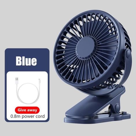 VENTILATEUR,5--Mini Ventilateur Portable À Pince Pour Énergie Éolienne, Pratique, Ultra-silencieux, Usb, Pour Poussette, Pour Étudia (1/4)