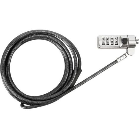 Targus ASP66GLX-S - Luce Nera - Cavo di Sicurezza con Combinazione a Incastro Noble Wedge per Laptop - Lunghezza 165 m - Peso 136 g (1/4)
