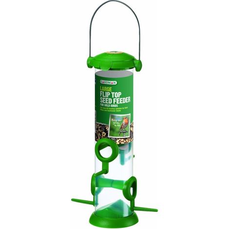 1 Mangeoire À Couvercle Rabattable, Plastique Durable, 28 Cm, Pour Graines Et Arachides, Jardin (1/2)