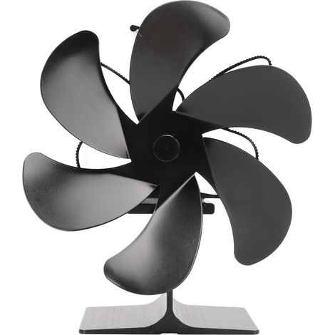 Ventilateur de poêle écologique 6 pales noir auto-démarrage haute température résistant économique pour maison (1/5)