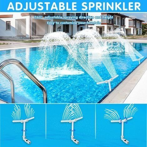 Poolbrunnen, Doppelstrahl-Poolzubehör für Aufstell- und Einbaupools, 2-in-1 verstellbarer Poolbrunnen (1/4)