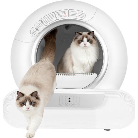 FIANAO - Litière autonettoyante pour chat - Système de nettoyage automatique - Contrôle par application - Double système anti-odeurs - Convient aux animaux de moins de 9 kg (1/5)