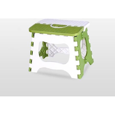 Marchepied pliable - Portable - Antidérapant - Plastique - Vert et blanc (1/4)