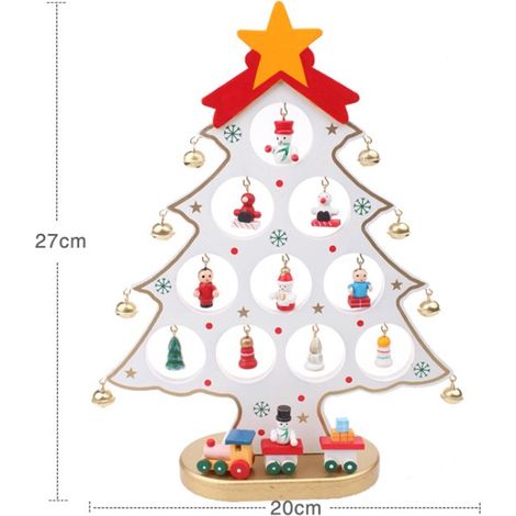 Arbol De Navidad De Madera - Mini Arbol Para Escritorio - Decoracion Navidena Para Mesa - 2 Unidades (1/3)