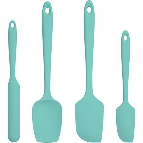 Spatule Silicone Lot de 4: U-Taste Cuisine Maryse Pâtisserie Résistante à la Chaleur 315℃, Ustensiles à Marise Patissier Alimentaire Antiadhésive Flexible sans BPA pour la Cuisson (Ciel Aquatique) (1/5)