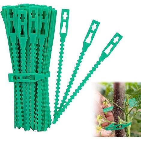 50 - Attache Plante - Lien Jardinage - Réglable Et Flexible Pour Tiges Et Branches - Usage Intérieur Extérieur - Vert - 13,5 cm (1/5)