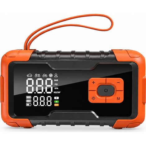 Compresseur d'air portable avec booster de batterie 12V, rouge (1/5)