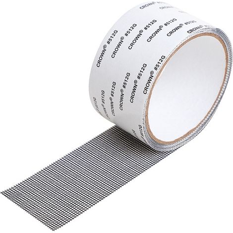 Kit Réparation Moustiquaire - Ruban Maille Fibre de Verre Adhésif Étanche - Pour Réparer Déchirures et Trous sur Fenêtres Portes Moustiquaires - 1 Rouleau (1/5)