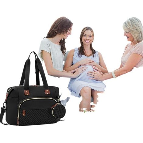Sac à langer portable avec poche pour tétine, bandoulière et compartiments couches (1/5)