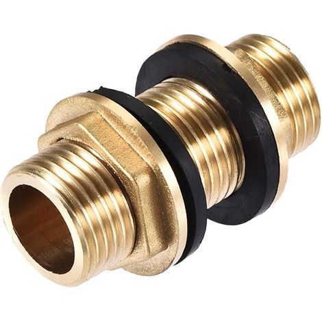 Cloison Raccord G1/2 Mâle Tube Adaptateur Laiton Doré (1/5)