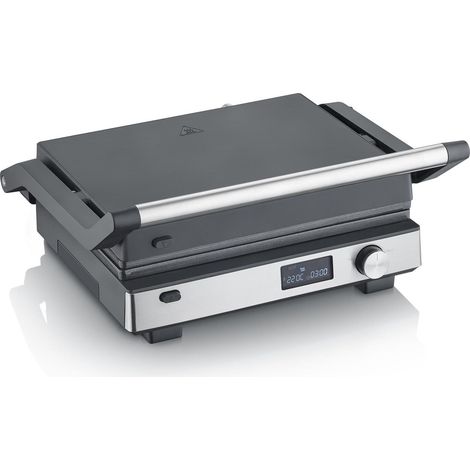Parrilla multifuncional 3 en 1 - SEVERIN - KG 2380 - 2000 W - 3 juegos de placas - Pantalla LED - Negro / Inox