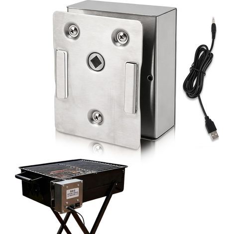 Moteur de rôtissoire pour barbecue 12 V, robuste, charge maximale de 70 kg, avec interrupteur marche/arrêt et faible niveau sonore. (1/4)