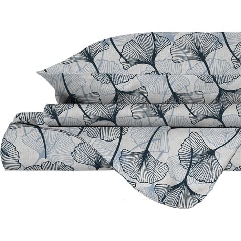Copripiumino Infinity Matrimoniale con Sacco e Federe in Poliestere Ginko White (1/4)