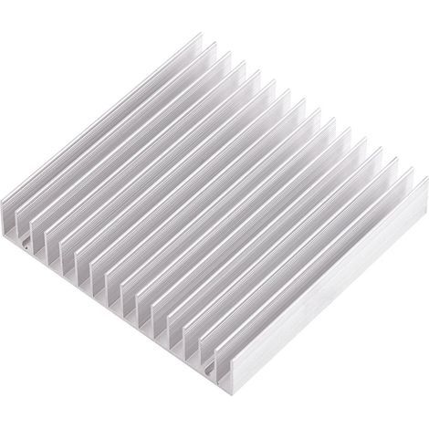 Hochleistungs-Aluminium-Kühlkörper, 16 Lamellen, 100 x 100 x 18 mm, für Transistoren, Halbleiter, Leiterplatten und LEDs.