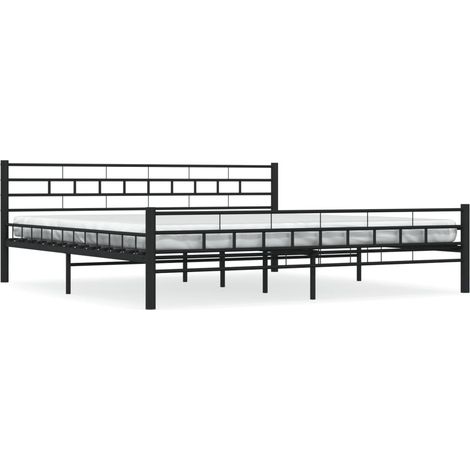 Estructura de cama de acero negro 200x200 cm