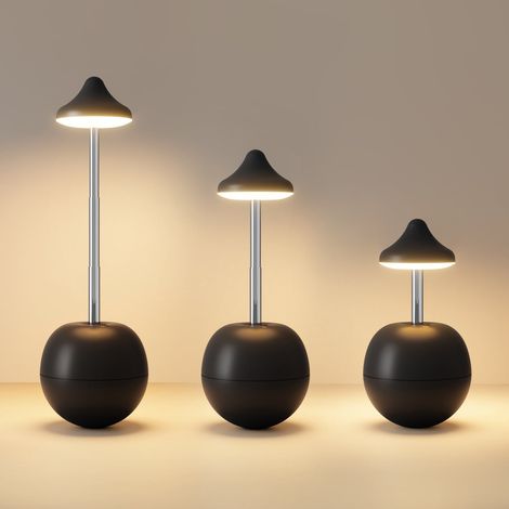 Lampe De Chevet Avec Télécommande - Hauteur Réglable - Lumière Led Chaude Dimmable - Pour Chambre Étudiante Et Table - Noir (1/3)