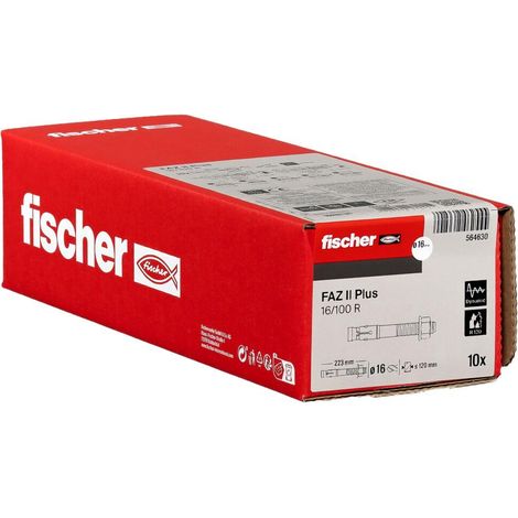 Goujon d’ancrage FAZ II Plus 16x223 100/120 en acier inoxydable/Boite de 10 (1/5)
