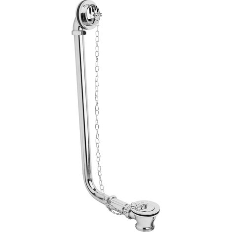 Traditional Exposed Bath Waste, Suitable for Baths up to 20mm Thick, Chrome, 465 x 70 x 220mm