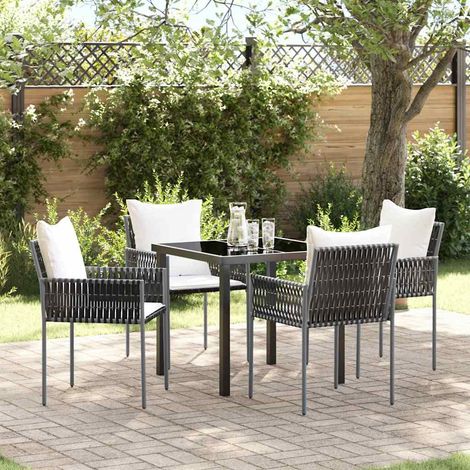 Garten Essgruppe 5 pcs Braun und Schwarz PE-Rattan (1/5)