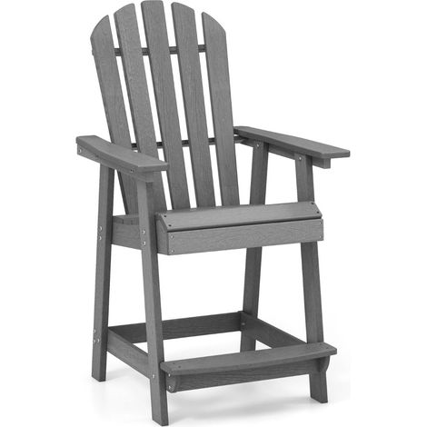 Sgabello da bar ergonomico 70 x 85 x 119 cm comfort migliorato resistente per uso in giardino stile contemporaneo in HDPE grigio 200017707