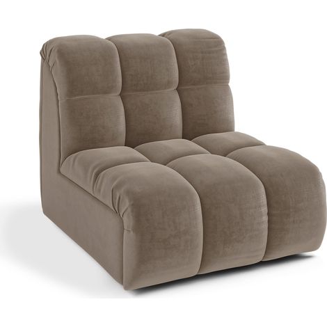 Fauteuil pivotant modulable en velours marron glacé SEVEN (1/5)