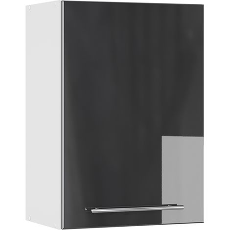 Pensile da cucina Fame-Line, Antracite lucido, 50 cm, Vicco