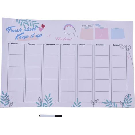 Tableau Blanc Adhésif 40x60cm Réutilisable à Motifs Quadrillés Hebdomadaires pour Bureau ou Restaurant (1/5)