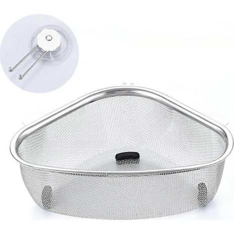 Égouttoir d'évier, panier de rangement, organisateur pour bar, restaurant, maison, portable et durable, filtre à œufs et épluchures de légumes, argent B (1/5)