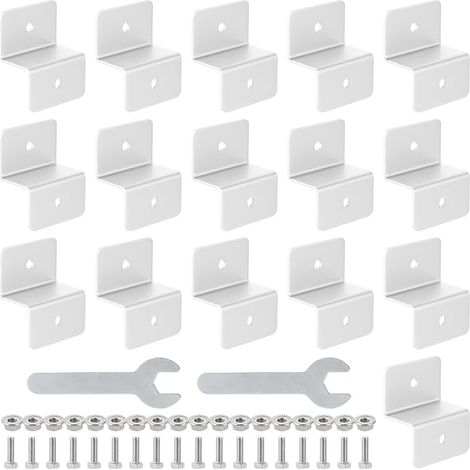 Pack of 16 Solar Panel Brackets, Type Z Solar Panel Mounting with Nuts and Screws, Aluminium Solar Panel Mounting for Boat Roof and Camping Car (1/4)