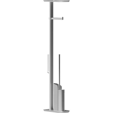 COSMIC Silicone Toilet Brush with Toilet Roll Holder Chrome, FLAT Collection