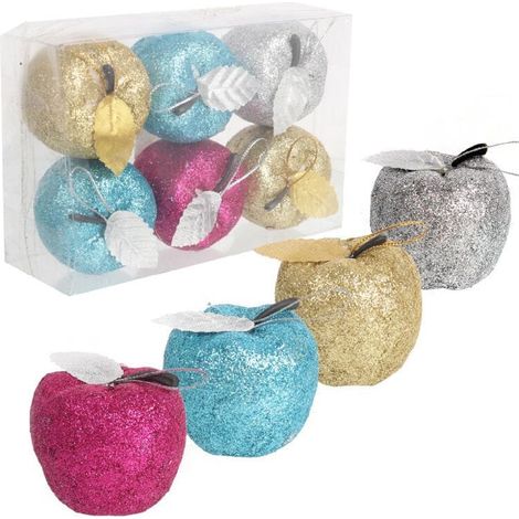 Set mit 6 Apfelkugeln aus Kunststoff, 5 cm (1/5)