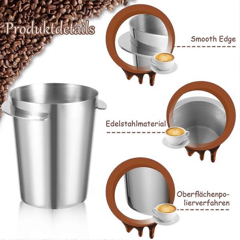 Outil pratique et indispensable pour les amateurs de café : porte-filtre à café en acier inoxydable avec doseur intégré. (1/5)