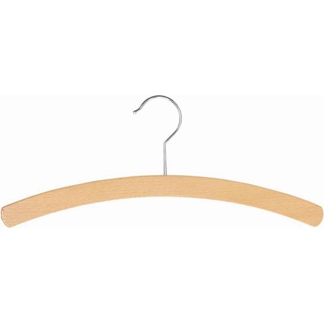 Holz-Kleiderbügel 42 cm 3er-Pack ohne Steg gewachst