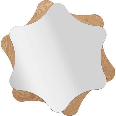 Specchio da parete in legno naturale, Ø80x1 cm – Star (1/5)