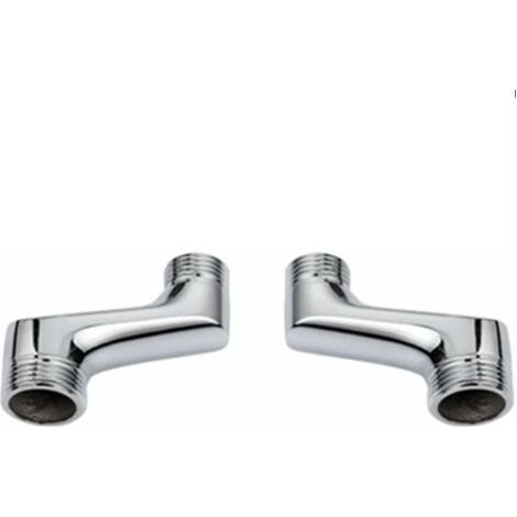Sollbry Raccord Contre Coudé Douche,Raccord Laiton Coudé RéDucteur,Bras Pivotant RéGlable,Raccord Mural Contre Coudé,Raccord Excentré 1/2 3/4,Chrome (1/2)