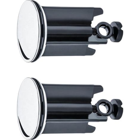 Juego de 2 tapones universales para lavabo de baño, Ø 40 mm, tapón de desagüe cromado, fabricado en latón, con junta de goma, tapón de altura regulable, desagüe de bañera inoxidable