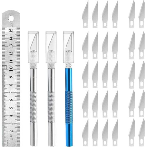 Skalpell 2 Stück 20 Ersatzklingen Bastelmesser Cuttermesser C (1/5)