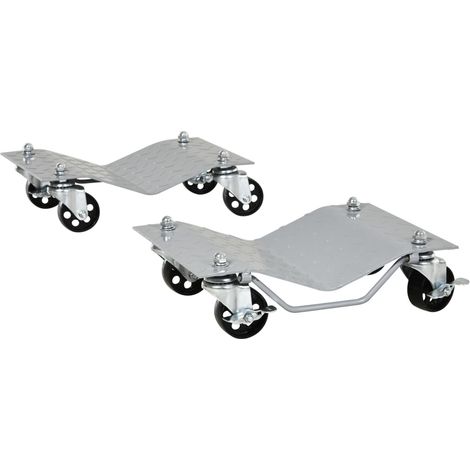 Elevador de maniobra 2 unidades de acero gris 40,5 x 30 x 13,5 cm para coche y taller (1/5)