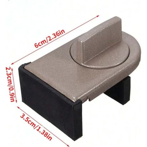 Sicherheitsschloss für Fenster aus Aluminiumlegierung, Diebstahlsicherung für Schiebetüren, verstellbarer Riegel, Fensterstopper für den Hausgebrauch, 1 Stück, braun (1/5)