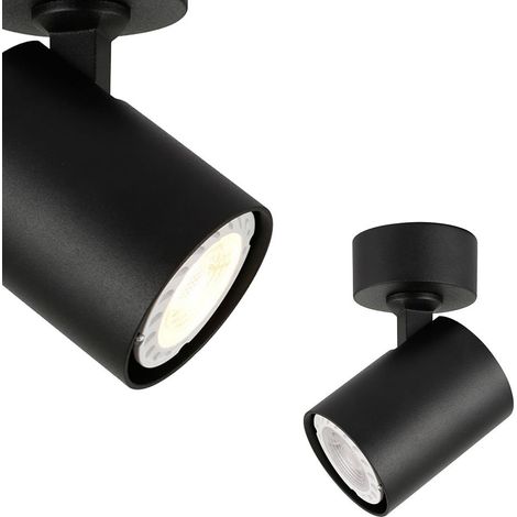 Plafonnier spot Italux Lumsi noir métal GU10 dimmable (1/3)