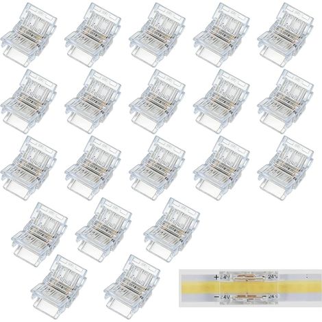 20 Connecteurs LED Sans Soudure 2 Broches 8mm pour Bandes COB SMD (1/5)