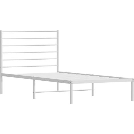 Estructura cama sin colchón con cabecero metal blanco 100x190cm vidaXL (1/5)