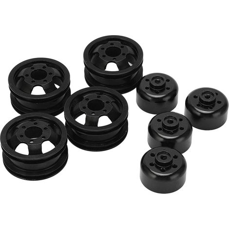 Jante en alliage pour voiture RC 1/16, compatible modèles WPL C14, C24, B14, B24, B16, B36, Fj40 - Noir (1/5)