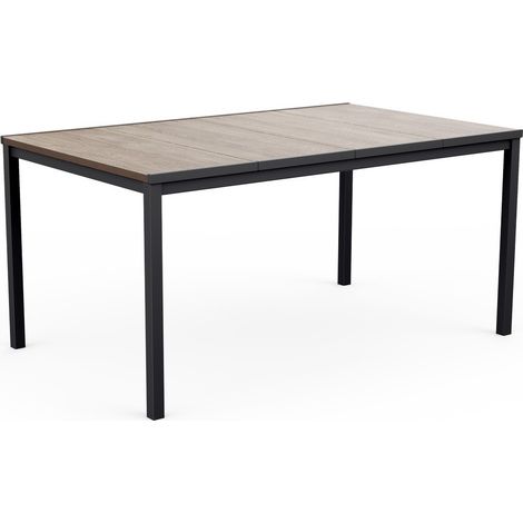 Keter – Table de jardin effet bois 160 cm – Structure graphite résistante aux intempéries – Montage simple et rapide – Pour professionnels (1/5)