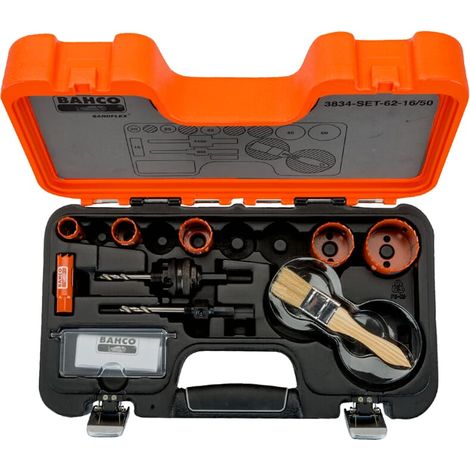Bahco Bimetall Lochsägen Satz 9 tlg. EU Standardgrößen im Koffer 3834-62-16/50 (1/3)