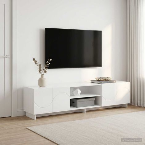 vidaXL TV Stand 180 x 34.5 x 40 cm High Gloss White Engineered Wood (1/5)
