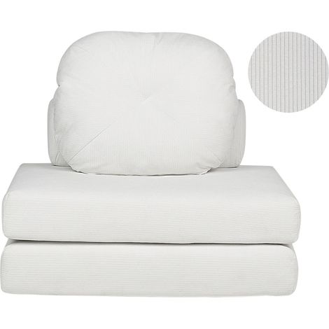 1-Sitzer Schlafsofa OLDEN Cord Cremeweiß