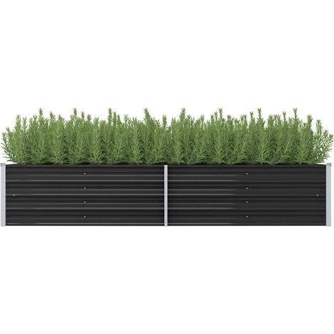 Lit surélevé de jardin Anthracite 240x80x45 cm Acier galvanisé (1/5)
